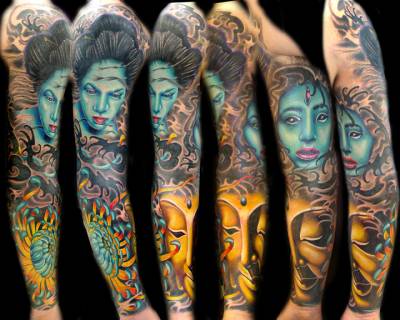 Forearm Sleeve Tattoos medium of tattooing and